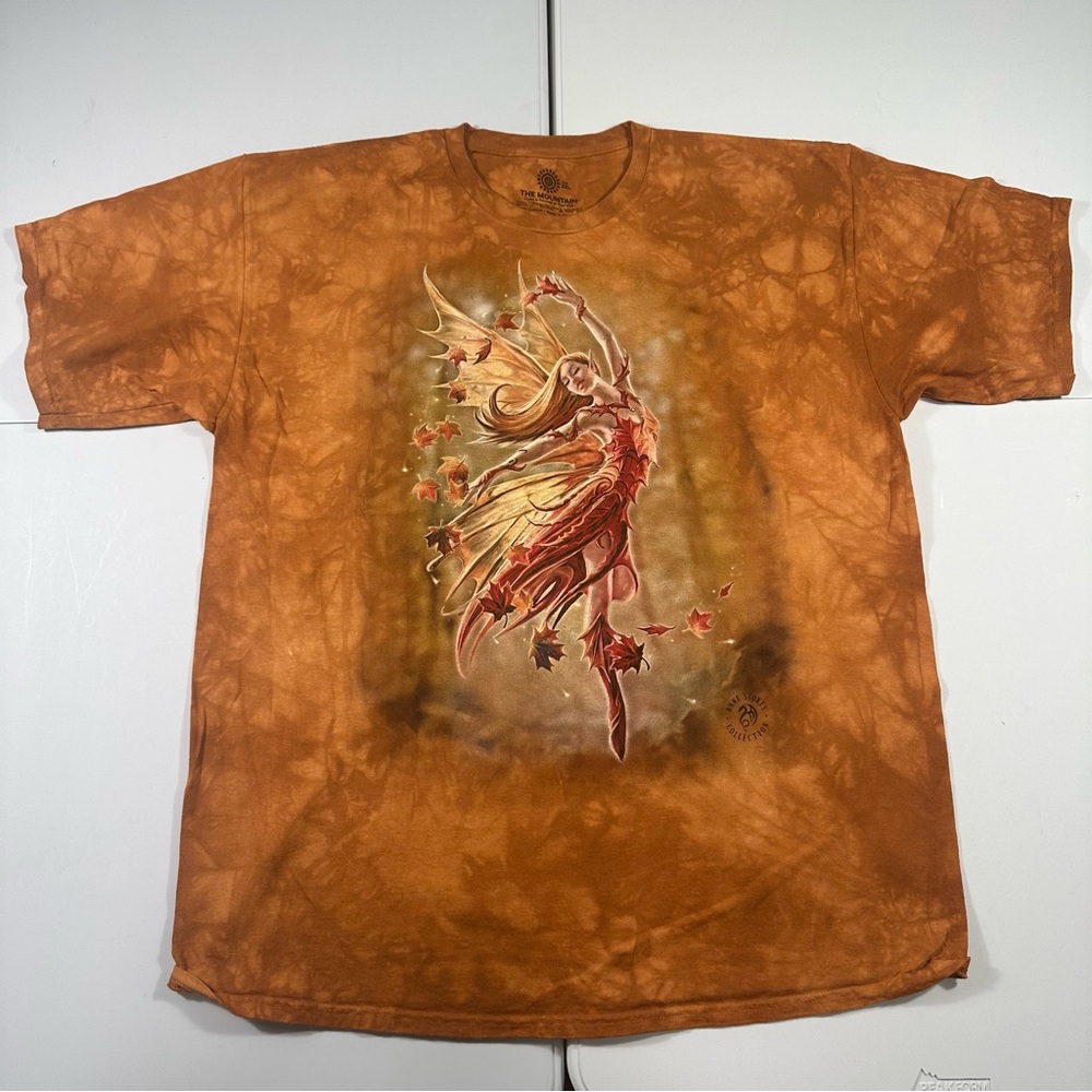 The Mountain fairy whimsical orange tie dye short sleeve shirt size 2XL